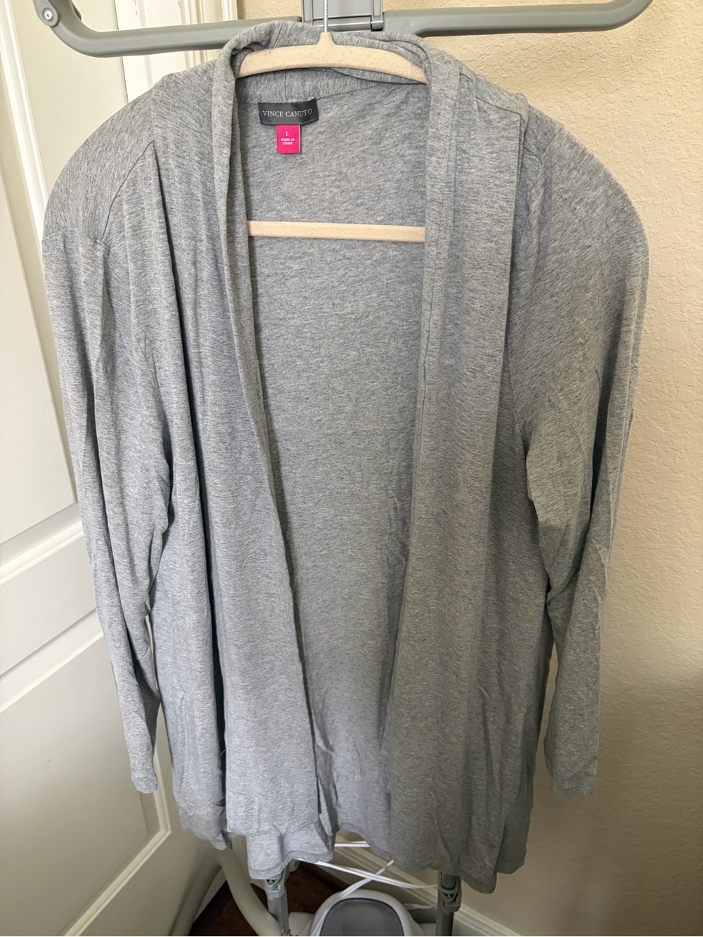 Vince Camuto Light Gray Open-Front Women's Cardigan